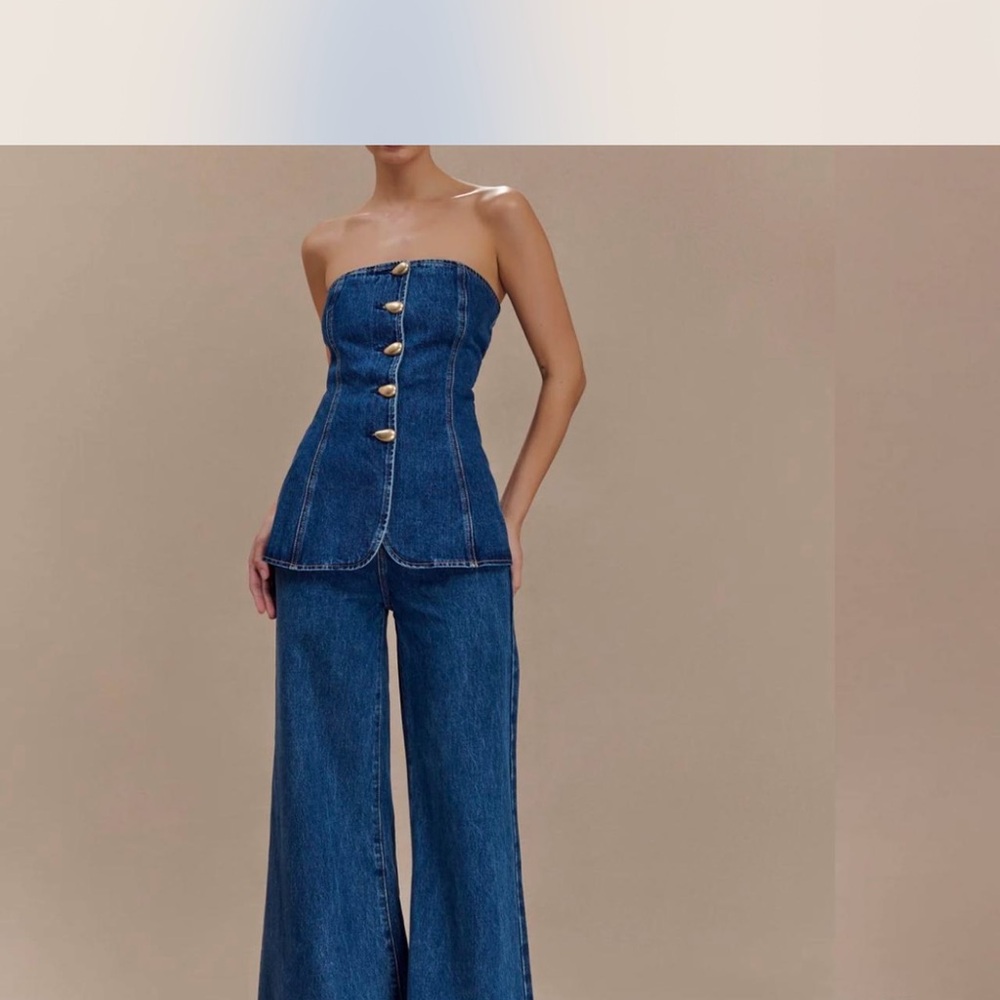 Meshki Blue Denim Jumpsuit